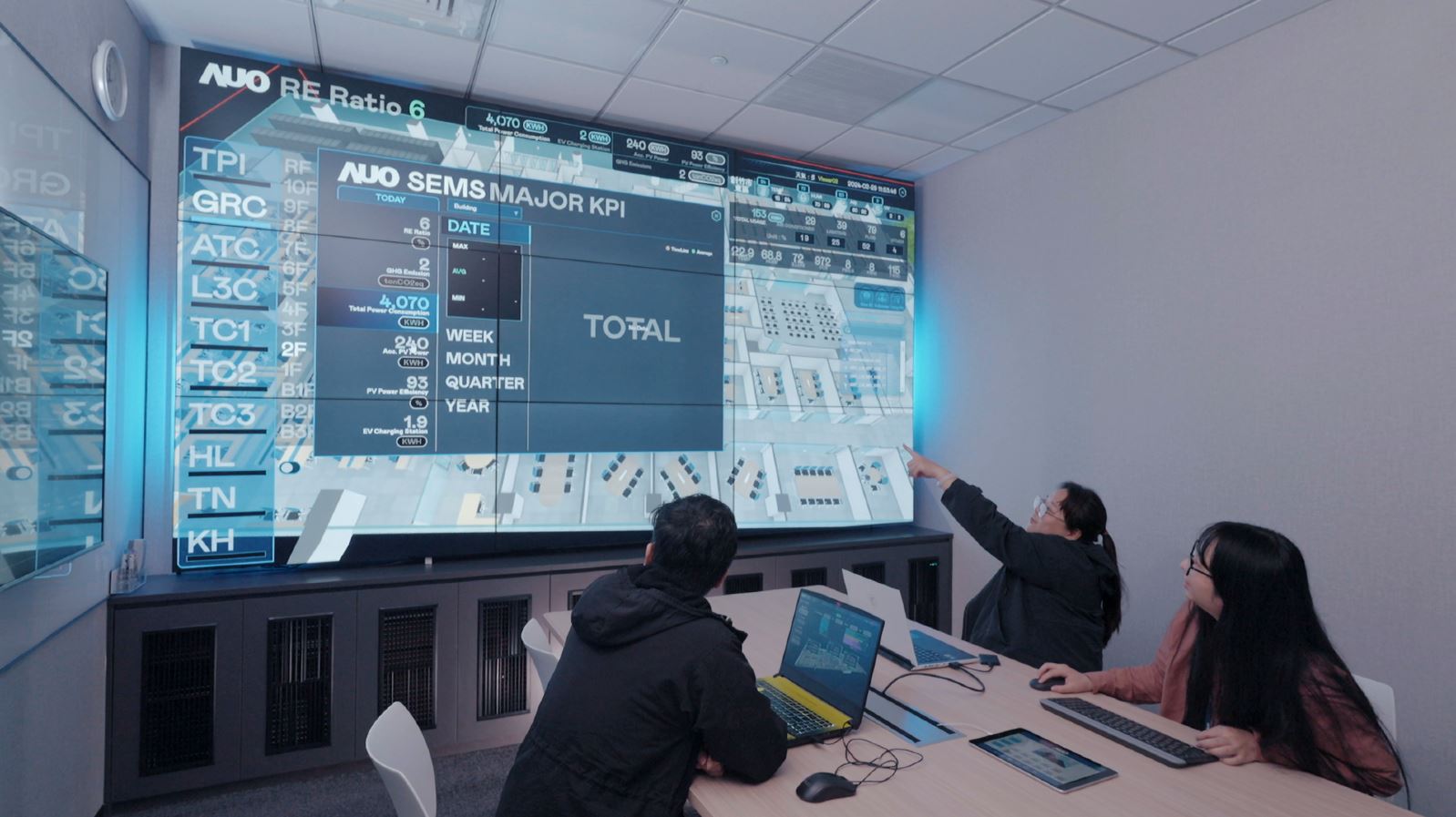 友達宇沛提供的「淨零智慧建築解決方案」，可即時跨區域、跨場域將所有設備運轉、環境監控指標等相關資訊彙整呈現，讓企業精準掌握碳管理，實現淨零碳排的目標。